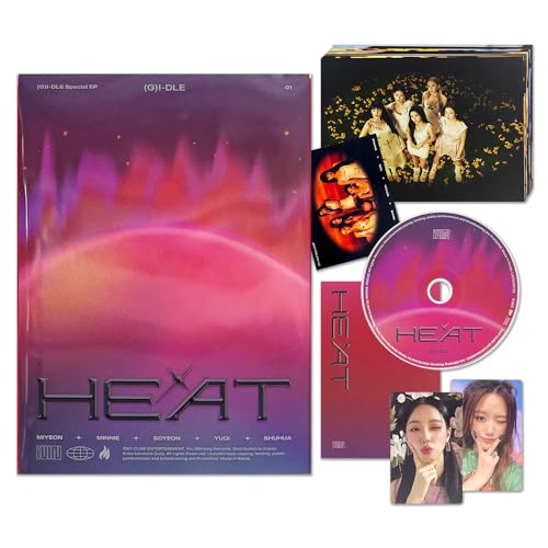 (G)I-DLE - Special Album [HEAT] (FLARE Ver.) Package + Transparent Sleeve + Pocket Digipak + Mini Posters + CD + Lyric Paper + Transparent Film Photo + Photocards + 2 Pin Badge + 4 Extra Photocards von (G)I-Dle