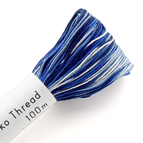 SASHIKO Gewinde – Bunte Blues & Weiß # 151–100 m Knäuel – Japanische Quilting & Stickerei von オリムパス製絲(Olympus Thread)