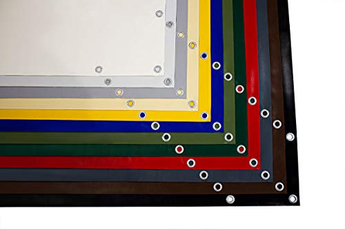 (610g/m²) LKW Plane, PVC Plane mit 12mm Ösen, Industrieplane, Gewebeplane, Abdeckplane, Abdeckung nach Maß (3m x 2m, Schwarz RAL9005) von !