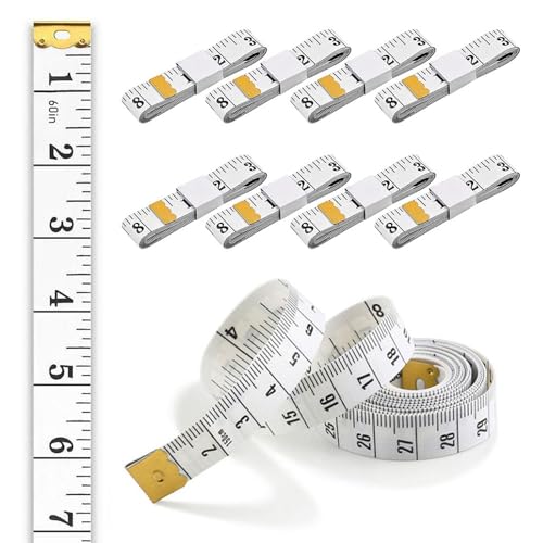 12 Stück Weiß Bandmaß, Universal Maßband, für Messung der Körperbreite, DIY Kleidung, Herstellung von Cosplay Kleidung von Kaizuca