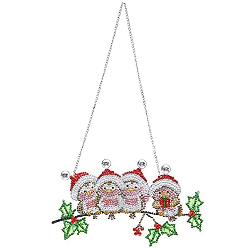 5D Diamond Painting Ornamente, DIY Applique Diamant Weihnachten Anhänger Kit Weihnachtsdeko Anhänger Handwerk Wand Hängen Mosaik Kunst Türfenster Dekoration Ornament von Mnixy