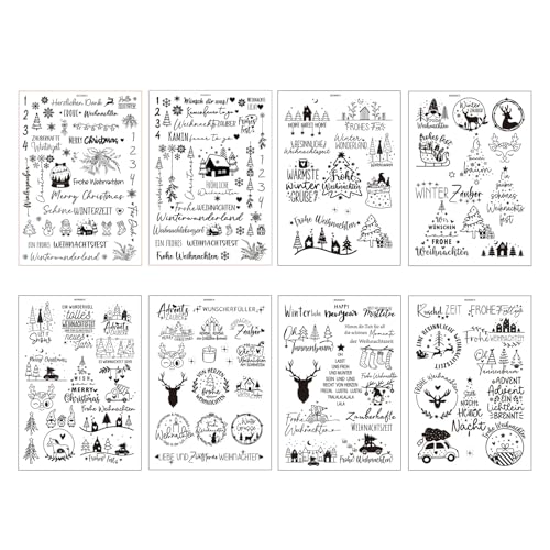 8 Stück Weihnachten Transfers Aufkleber für Tasse Wasserflasche Dekoration Deutscher Segen Wort Aufkleber 8 Stück Weihnachten Transfers Aufkleber für Tasse Wasserflasche Dekoration Deutscher Segen Wort Aufkleber von スイムリー