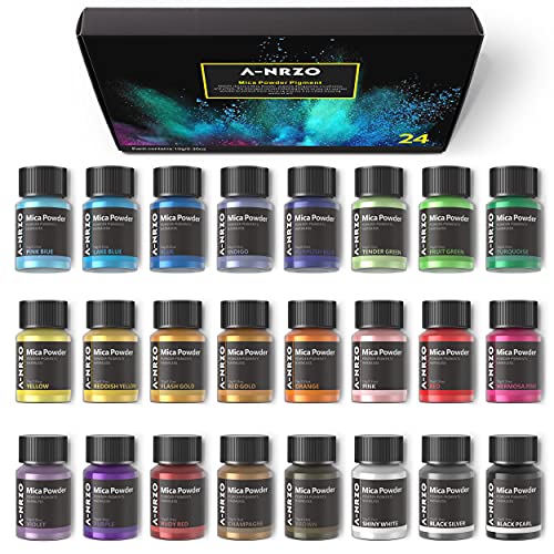 Epoxidharz Farbe Mica Pulve-24Farben* 10g Epoxidharz pigmentpulver Geeignet Für Seifenfarbe,Make-up, Lipgloss, Lidschatten,Badebombe, Kerzenherstellung, Resin Pulverfarbe Epoxidharz Farbe Mica Pulve-24Farben* 10g Epoxidharz pigmentpulver Geeignet Für Seifenfarbe,Make-up, Lipgloss, Lidschatten,Badebombe, Kerzenherstellung, Resin Pulverfarbe von ANRZO