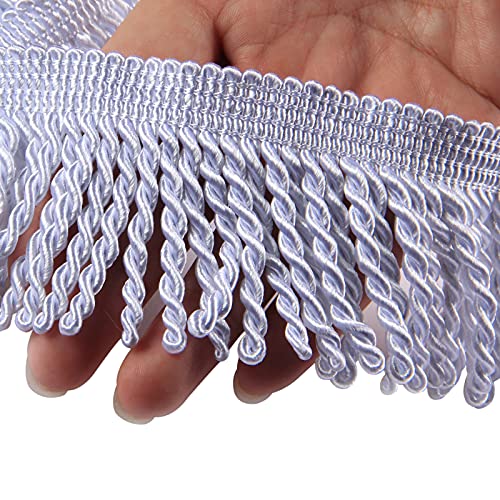 Fenghuangwu Vorhangfransen Bullion Fransenborte 6,3 cm Stoffborten Nähen DIY Dekoration für Vorhang Sofa Kleidung (4,5 m, Weiß) von 通用