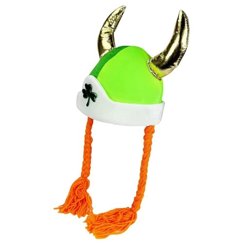 Grüner Kleeblatt-Hut, St. Patrick's Day Hut - Irischer St. Patrick's Horn Hut | Niedliche Festliche Kopfbedeckung, Weiches Mittelalter Kostüm für Cosplay, Versammlung Grüner Kleeblatt-Hut, St. Patrick's Day Hut - Irischer St. Patrick's Horn Hut | Niedliche Festliche Kopfbedeckung, Weiches Mittelalter Kostüm für Cosplay, Versammlung von ノーブランド品