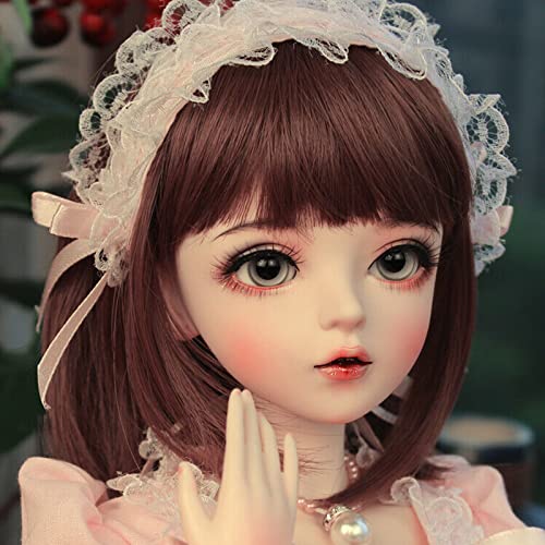 Handbemalte maßgeschneiderte 1/3 BJD-Puppe, 60 cm SD-Puppen, 24 Zoll, 18 Kugelgelenke, DIY-Spielzeug mit Kleidung, Outfit, Schuhen, Perücke, Haaren, Make-up, veränderbare (1#) von SISON BENNE