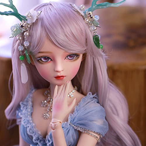 Handbemalte maßgeschneiderte 1/3 BJD-Puppe, 60 cm SD-Puppen, 24 Zoll, 18 Kugelgelenke, DIY-Spielzeug mit Kleidung, Outfit, Schuhen, Perücke, Haaren, Make-up, veränderbare (14#) von SISON BENNE