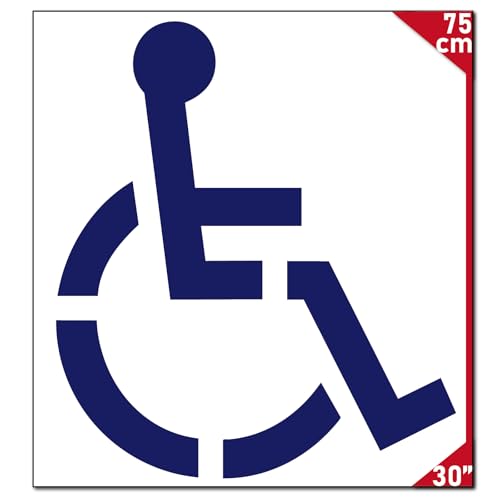 Hochwertige Silikon-Parkplatz-Schablonen, wiederverwendbar, 12,5 - 100 cm, klare Marke, unverzichtbar für die Verwaltung von Einrichtungen (75 cm Handicap Stencil) von ノーブランド品