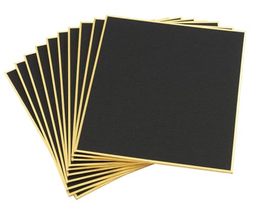KOUBAIDO Japanisches Shikishi Black Board Washi Papier Gasen 11,9 x 13,5 cm Gold umrandet für japanische Kunst oder Kalligraphie 10 Stück KOUBAIDO Japanisches Shikishi Black Board Washi Papier Gasen 11,9 x 13,5 cm Gold umrandet für japanische Kunst oder Kalligraphie 10 Stück von 弘梅堂