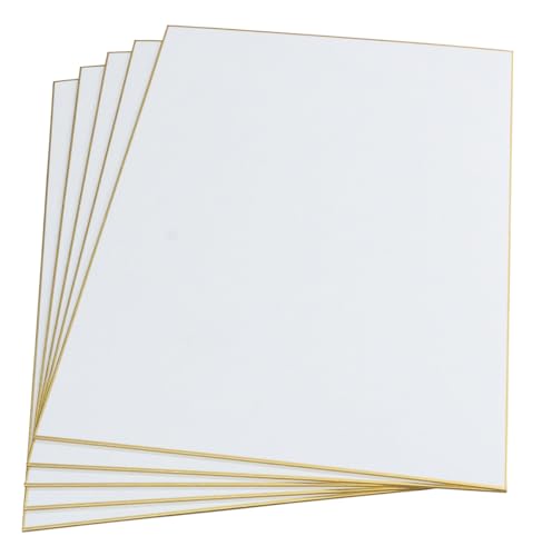 KOUBAIDO Japanisches Shikishi-Weißbrett, Washi-Papier, Gasen, 24,1 x 33,3 cm, goldfarbener Rand, für japanische Kunst oder Kalligraphie, 5 Stück KOUBAIDO Japanisches Shikishi-Weißbrett, Washi-Papier, Gasen, 24,1 x 33,3 cm, goldfarbener Rand, für japanische Kunst oder Kalligraphie, 5 Stück von 弘梅堂