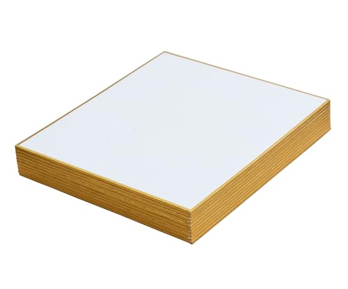 KOUBAIDO Japanisches Shikishi Whiteboard Washi-Papier Hosho 11,9 x 13,5 cm Gold umrandet für japanische Kunst oder Kalligraphie, 10 Stück von 弘梅堂