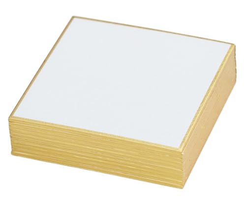 KOUBAIDO Japanisches kleines Shikishi-Whiteboard, Washi-Papier, Gasen, 7,6 x 7,6 cm, goldfarbener Rand, für japanische Kunst oder Kalligraphie, 10 Stück KOUBAIDO Japanisches kleines Shikishi-Whiteboard, Washi-Papier, Gasen, 7,6 x 7,6 cm, goldfarbener Rand, für japanische Kunst oder Kalligraphie, 10 Stück von 弘梅堂