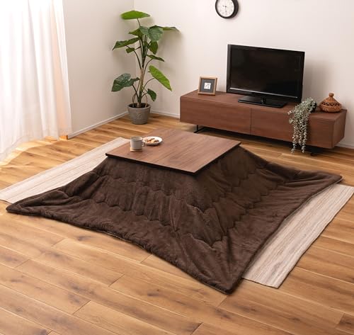パレットライフ Kotatsu Futon-Decke, quadratisch, 198,1 x 198,1 cm, quadratisch, Kotatsu-Futon, doppelseitig, wendbar, für Zuhause und Wohnen (braun) von パレットライフ