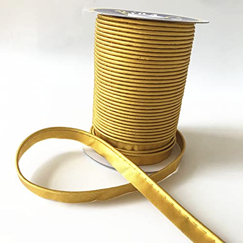Metallische Farbe Polyester Satin Paspelband Schrägband Satin Schrägband 12 mm x 72y Spule (m-Gold) von 通用