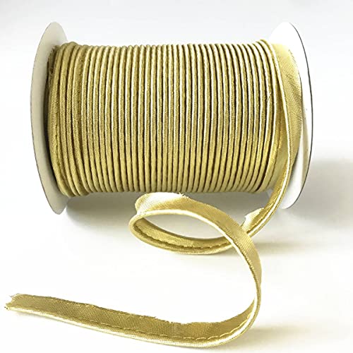 Metallische Farbe Polyester Satin Paspelband Schrägband Satin Schrägband 12 mm x 72y eine Spule (m-lt gold) von 通用