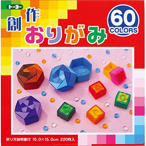 Origami-Papier, Origami-Papier, Geschenkset, 60 verschiedene Farben, 220 Blatt, 15 cm x 15 cm von Toyo