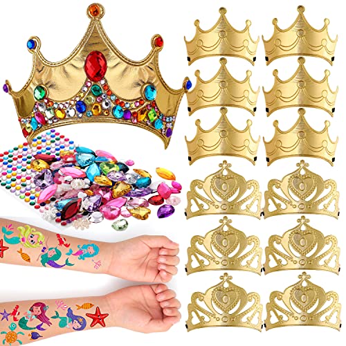 通用 Party-Kronen für Kinder, Diademe, Collagen, Bastelarbeiten, Aktivitäts-Set, Geburtstagsparty, Gastgeschenke (Gold), 12 Stück von ANICEMOON