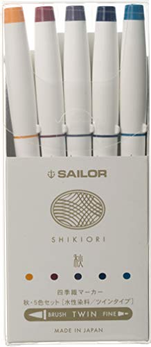 Sailor Füllfederhalter SHIKIORI Shikiori Marker 5er-Set – Herbst (25-5101-003) von セーラー万年筆