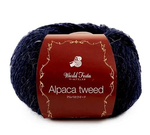 Yuzawaya Herbst/Winter Garn "Alpaca Tweed" World Festa (Nr. 9: Eisblau) von ユザワヤ