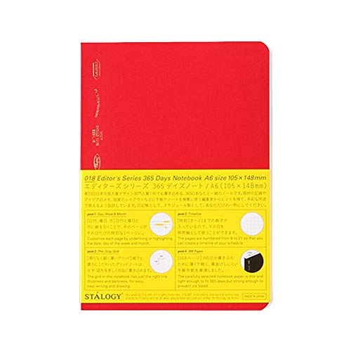 0 Stalogy 365 Tage Notizbuch, A6, Rot €“ S4112 von 0