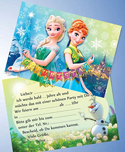 000 10 Einladungskarten für Geburtstag Partys und Kindergeburtstag Kompatibel mit Frozen Die Eiskönigin Nr. 2 von 000