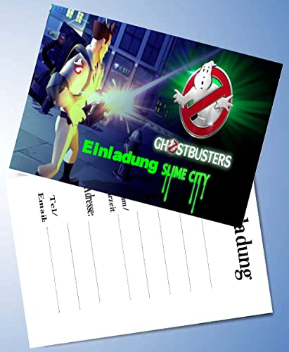 000 12 Einladungskarten & 12 Umschläge für Geburtstag Partys und Kindergeburtstag kompatibel mit Ghostbusters Nr. 2 000 12 Einladungskarten & 12 Umschläge für Geburtstag Partys und Kindergeburtstag kompatibel mit Ghostbusters Nr. 2 von 000