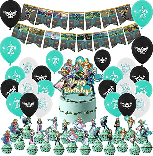 Geburtstagsdeko The Legend of Zelda Luftballons Alles Gute zum Geburtstag Girlande Kuchendekoration Geburtstagsballons für Kinder Videospiel Thema Partydekorationen Geburtstagsdeko The Legend of Zelda Luftballons Alles Gute zum Geburtstag Girlande Kuchendekoration Geburtstagsballons für Kinder Videospiel Thema Partydekorationen von 000