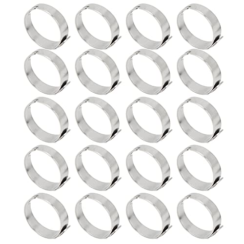 01 02 015 DIY-Ringe, Edelstahl, feine Verarbeitung, 20 Stück, größenverstellbare Ringrohlinge für DIY-Schmuck für DIY-Ringe von 01 02 015