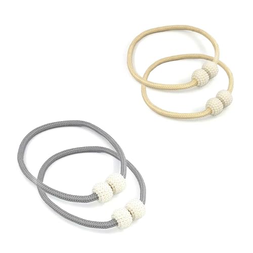 0XBIT 4 Stück Magnetischer Raffhalter für Vorhänge, Beige, Grau Vorhanghalter Magnetisch, Gardinen Raffhalter mit Perlen, Vorhang Raffhalter ist für Home-Office-Hotel Geeignet 0XBIT 4 Stück Magnetischer Raffhalter für Vorhänge, Beige, Grau Vorhanghalter Magnetisch, Gardinen Raffhalter mit Perlen, Vorhang Raffhalter ist für Home-Office-Hotel Geeignet von 0XBIT