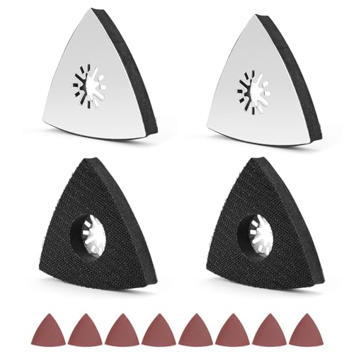 0XBIT Dreieck Schleifteller, 4 Stück 80 MM Schleifpapier Dreieckschleifer, mit 8 Blatt Multitool Schleifpapier, für Holz, Metall, Hartplastik, Gips, Schleifwerkzeuge 0XBIT Dreieck Schleifteller, 4 Stück 80 MM Schleifpapier Dreieckschleifer, mit 8 Blatt Multitool Schleifpapier, für Holz, Metall, Hartplastik, Gips, Schleifwerkzeuge von 0XBIT