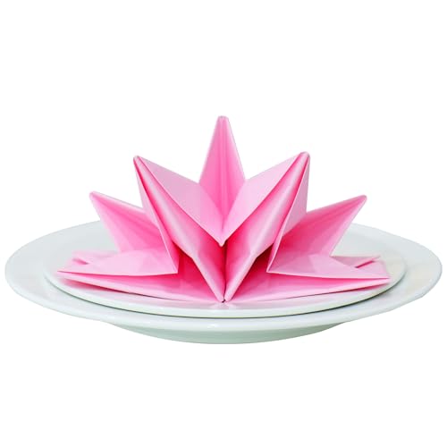 Luxuriöse gefaltete rosa Einweg-Servietten mit Leinengefühl, 3-lagig, Papierstern-Servietten, Dinner-Party, Hochzeit, Tisch, Restaurant, groß, elegant, stilvoll, 40 x 60 cm, 180 Stück Luxuriöse gefaltete rosa Einweg-Servietten mit Leinengefühl, 3-lagig, Papierstern-Servietten, Dinner-Party, Hochzeit, Tisch, Restaurant, groß, elegant, stilvoll, 40 x 60 cm, 180 Stück von 10 Nice Things