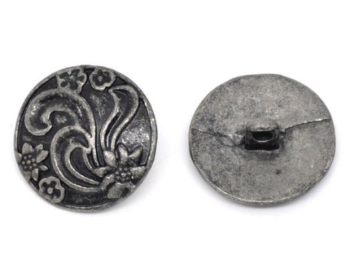 10 Stück Metallknöpfe Ösenknopf antiksilber Keltic -Muster, Ø ca. 20mm, Lochgröße 2,4mm 10 Stück Metallknöpfe Ösenknopf antiksilber Keltic -Muster, Ø ca. 20mm, Lochgröße 2,4mm von 10