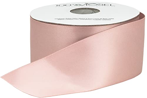 100% Mosel Satinband, in Blush Rosé, matt glänzendes Geschenkband, edles Schleifenband zum Dekorieren & Basteln, zum Einpacken besonderer Geschenke, für Hochzeiten, Taufen, uvm. (50 mm x 25 m) von 100%Mosel