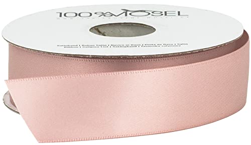 100% Mosel Satinband, in Blush Rosé (25 mm x 25 m), matt glänzendes Geschenkband, edles Schleifenband zum Dekorieren & Basteln, zum Einpacken besonderer Geschenke, für Hochzeiten, Taufen, uvm. von 100%Mosel