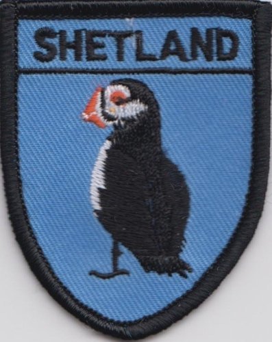 Aufnäher, Motiv: Shetland-Inseln-Papageientaucher, Stickmotiv von 1000 Flags