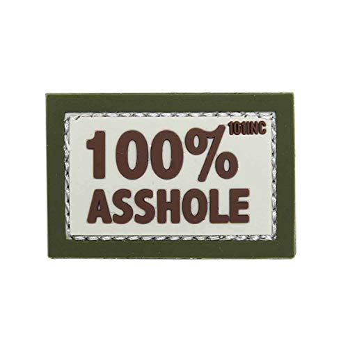 101 INC. Emblem 3D Rubber Patch 100% Asshole Klett Abzeichen Aufnäher beige/grün 101 INC. Emblem 3D Rubber Patch 100% Asshole Klett Abzeichen Aufnäher beige/grün von 101 INC.