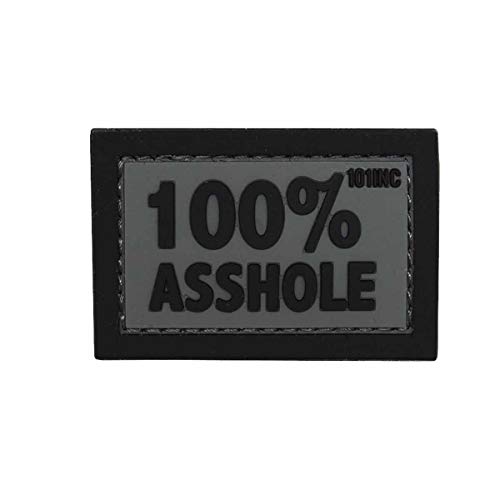 101 INC. Emblem 3D Rubber Patch 100% Asshole Klett Abzeichen Aufnäher grau/schwarz 101 INC. Emblem 3D Rubber Patch 100% Asshole Klett Abzeichen Aufnäher grau/schwarz von 101 INC.