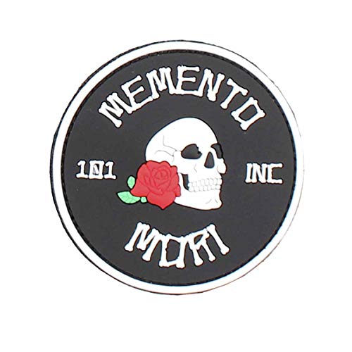 101 INC. Emblem 3D Rubber Patch Memento Mori Ø 7,9 cm Klett Abzeichen schwarz von 101 INC.