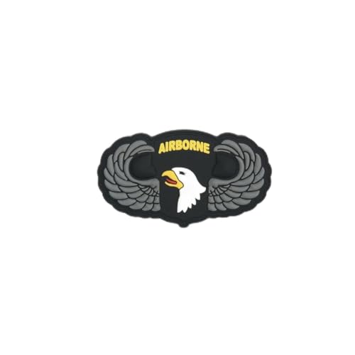 3D Rubber Patch Airborne 101st Silver Wings 4 x 7 cm Abzeichen Aufnäher Army von 101 INC.