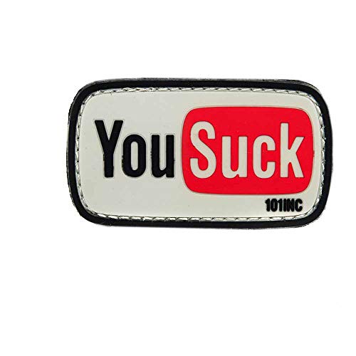 Emblem 3D PVC You Suck weiß/schw. #14067 von 101 INC.