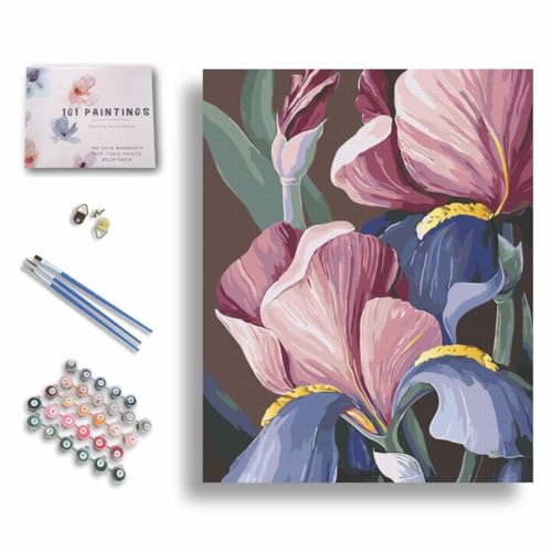 101 Paintings Malen Nach Zahlen Erwaschsene Mit Rahmen Anmutige Iris. Paint by Numbers. Basteln DIY Bastelset 40x50cm Leinwand gespannt auf Holzrahmen 101 Paintings Malen Nach Zahlen Erwaschsene Mit Rahmen Anmutige Iris. Paint by Numbers. Basteln DIY Bastelset 40x50cm Leinwand gespannt auf Holzrahmen von 101 Paintings