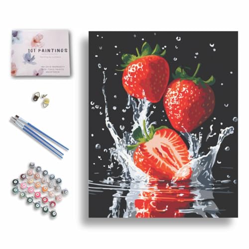 101 Paintings Malen Nach Zahlen Erwaschsene Mit Rahmen Frische Erdbeeren Paint by Numbers. Basteln DIY Bastelset 40x50cm Leinwand gespannt auf Holzrahmen 101 Paintings Malen Nach Zahlen Erwaschsene Mit Rahmen Frische Erdbeeren Paint by Numbers. Basteln DIY Bastelset 40x50cm Leinwand gespannt auf Holzrahmen von 101 Paintings