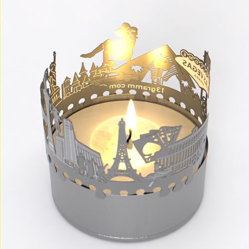 Las Vegas Skyline Schattenspiel - Einzigartiger Kerzenaufsatz für magisches Raumambiente | Perfektes Souvenir & Geschenk für Las Vegas Fans von 13gramm