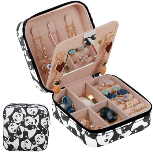 Kleines Reise-Schmuckkästchen mit Spiegel, Reise-Schmuck-Organizer-Box, Mini-Reiseutensilien für Frauen und Mädchen, Brautjungfergeschenke für Frauen, kleine Schmuckschatulle für Ringe, Ohrringe, von 17Dec