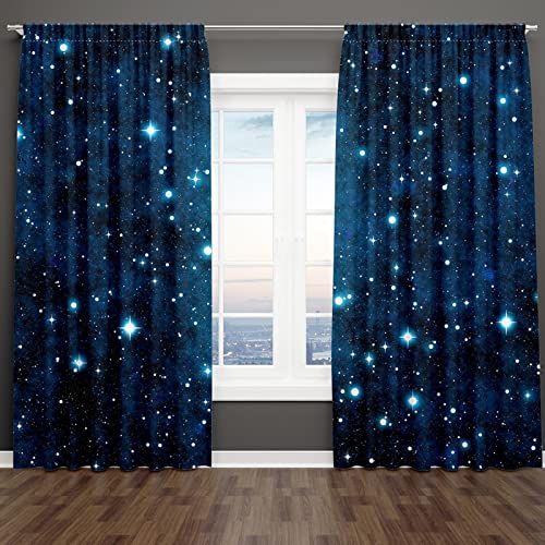 18meng Art 2-Set Vorhang Blickdicht vorhänge mit ösen Universum Galaxie Planet Lichtundurchlässige Vorhang Mit Ösen für Wohnzimmer Kinderzimmer Jugendzimmer gardinen Wohnzimmer (HxB/137x118cm) von 18meng Art