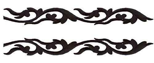 1 Paar Aufnäher Bügelbild Aufbügler Iron on Patches Applikation Patch Tribal 20 x 2,5cm Farbe: Schwarz A8052-sw von 1A-Kurzwaren