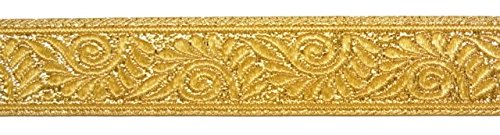 10m Brokat Borte Webband 22mm breit Farbe: Lurex-Gold U-09-22mm-go von 1A-Kurzwaren