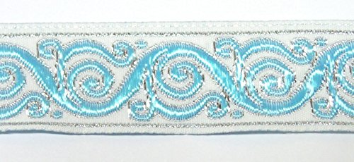 10m Brokat Borte Webband 22mm breit Farbe: Weiss-Blau-Silber von 1A-Kurzwaren 22221-wsblsi 10m Brokat Borte Webband 22mm breit Farbe: Weiss-Blau-Silber von 1A-Kurzwaren 22221-wsblsi von 1A-Kurzwaren