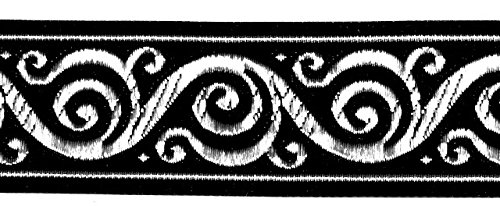 10m Jacquard Borten Webband 22mm breit Farbe: Schwarz-Silber Si42-swsi / 22mm 10m Jacquard Borten Webband 22mm breit Farbe: Schwarz-Silber Si42-swsi / 22mm von 1A-Kurzwaren