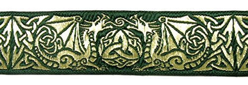1A-Kurzwaren 35027-dgngo Keltisches Borte Webband 10m lang x 35mm breit Farbe: dunkelgrün und Gold 1A-Kurzwaren 35027-dgngo Keltisches Borte Webband 10m lang x 35mm breit Farbe: dunkelgrün und Gold von 1A-Kurzwaren